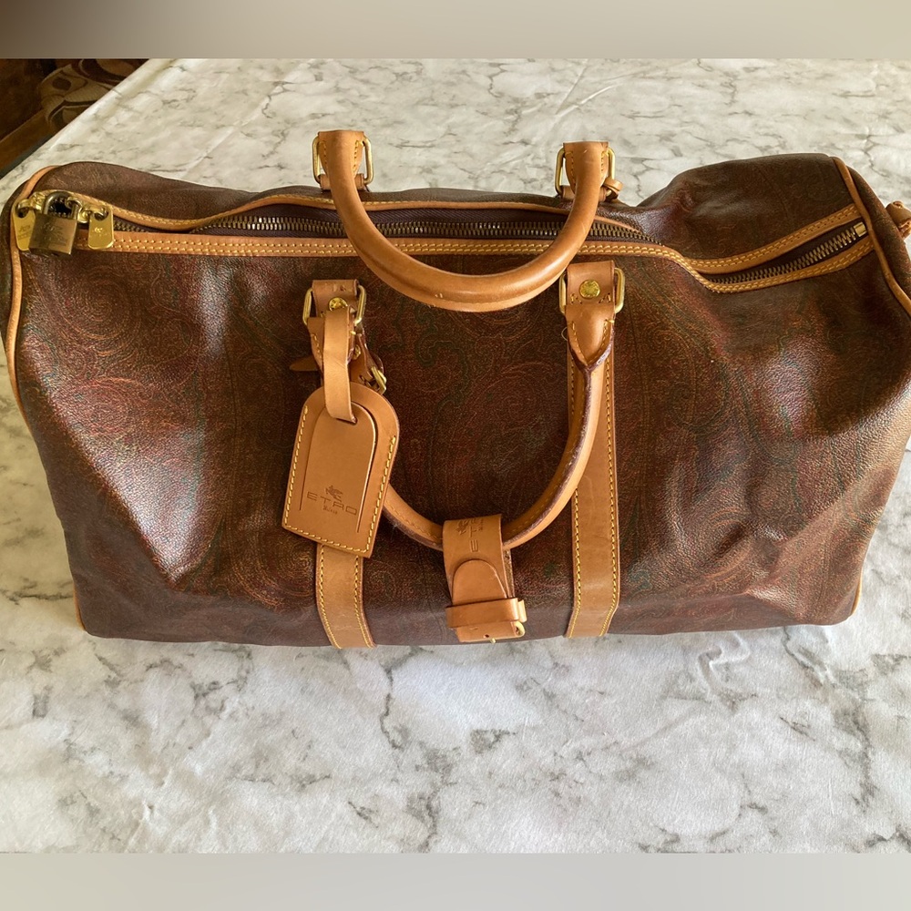 ETRO Milano Burgundy Maroon paisley vintage Duffel Bag